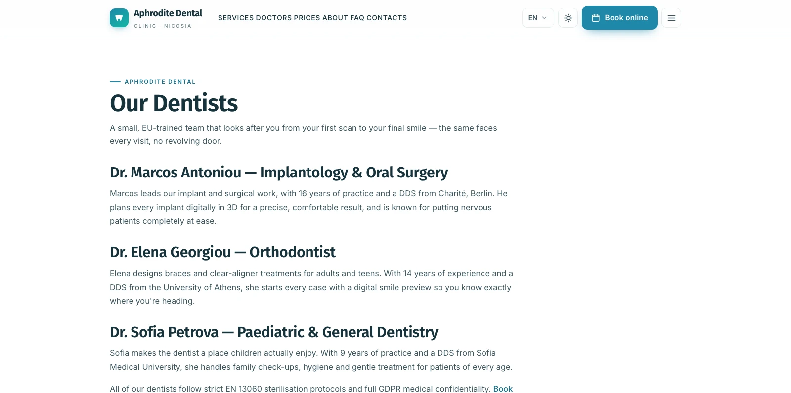 EU-qualified dentist profiles