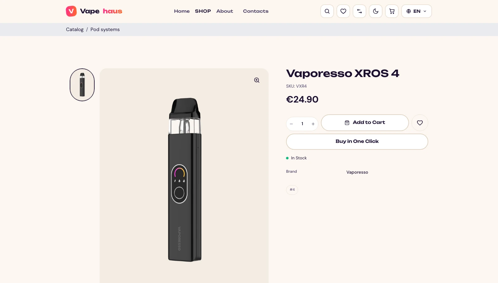 Product page with real manufacturer imagery